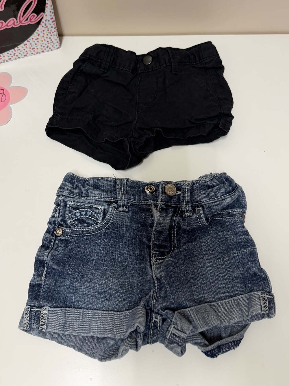 Old Navy Black and Denim Girls' Shorts - 2 Pack